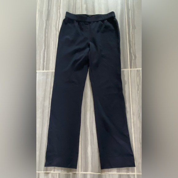 NWOT Lafayette 148 NY Dark Navy Elastic Waist Pull On Viscose Stretch Pants Sz S - Picture 3 of 16